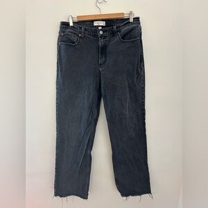 ABERCROMBIE The Baggy Low Rise Jean Black Size 10 Long  Curve‎ Love